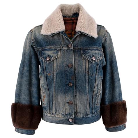 gucci jacket on sale|Gucci fur denim jacket.